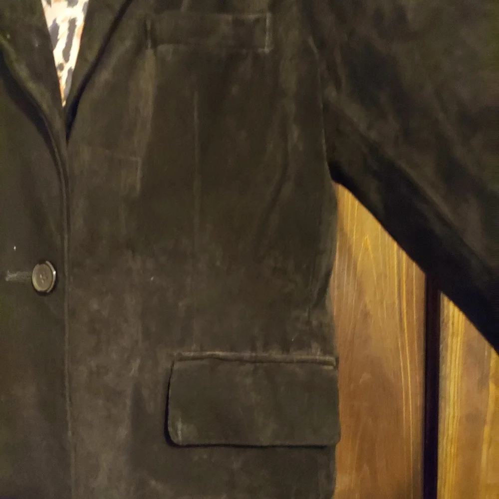 Black Suede Trench Coat: barely worn great condition - Picture 2 of 7